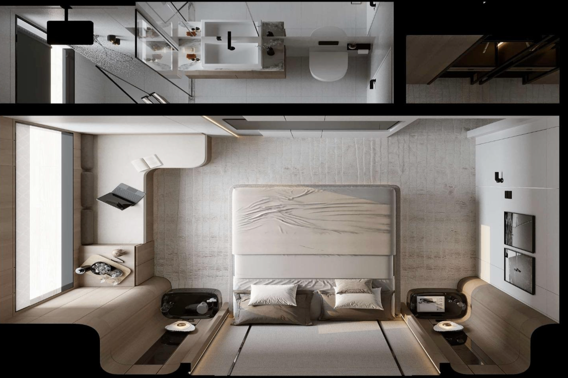 Master suite aerial layout