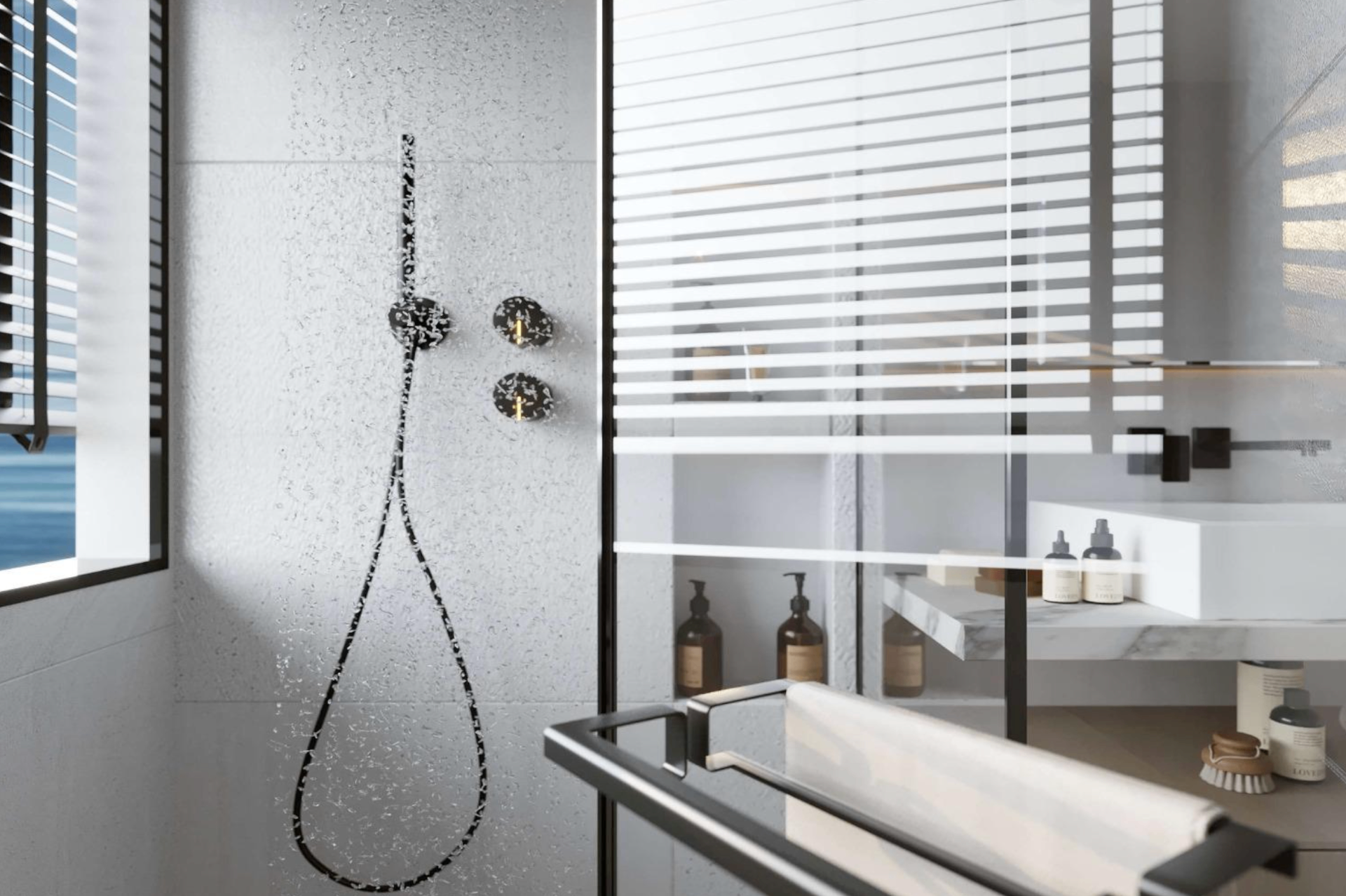 Ensuite shower close detail