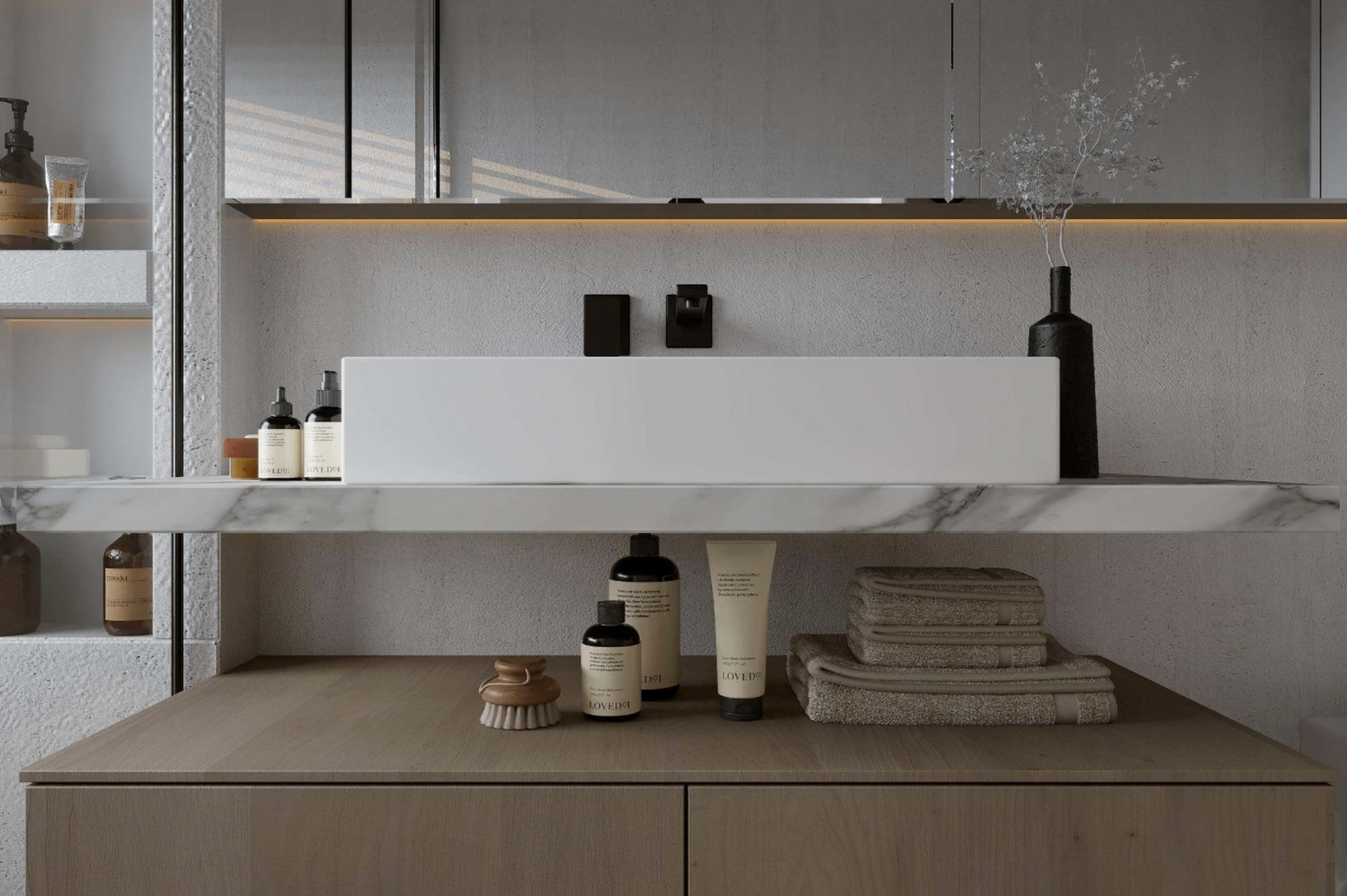 Ensuite sink close-up