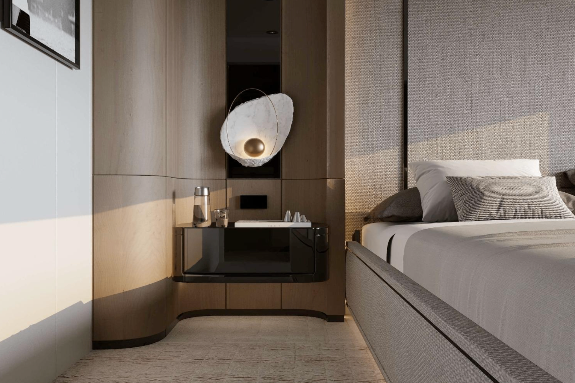 Master suite bedside detail