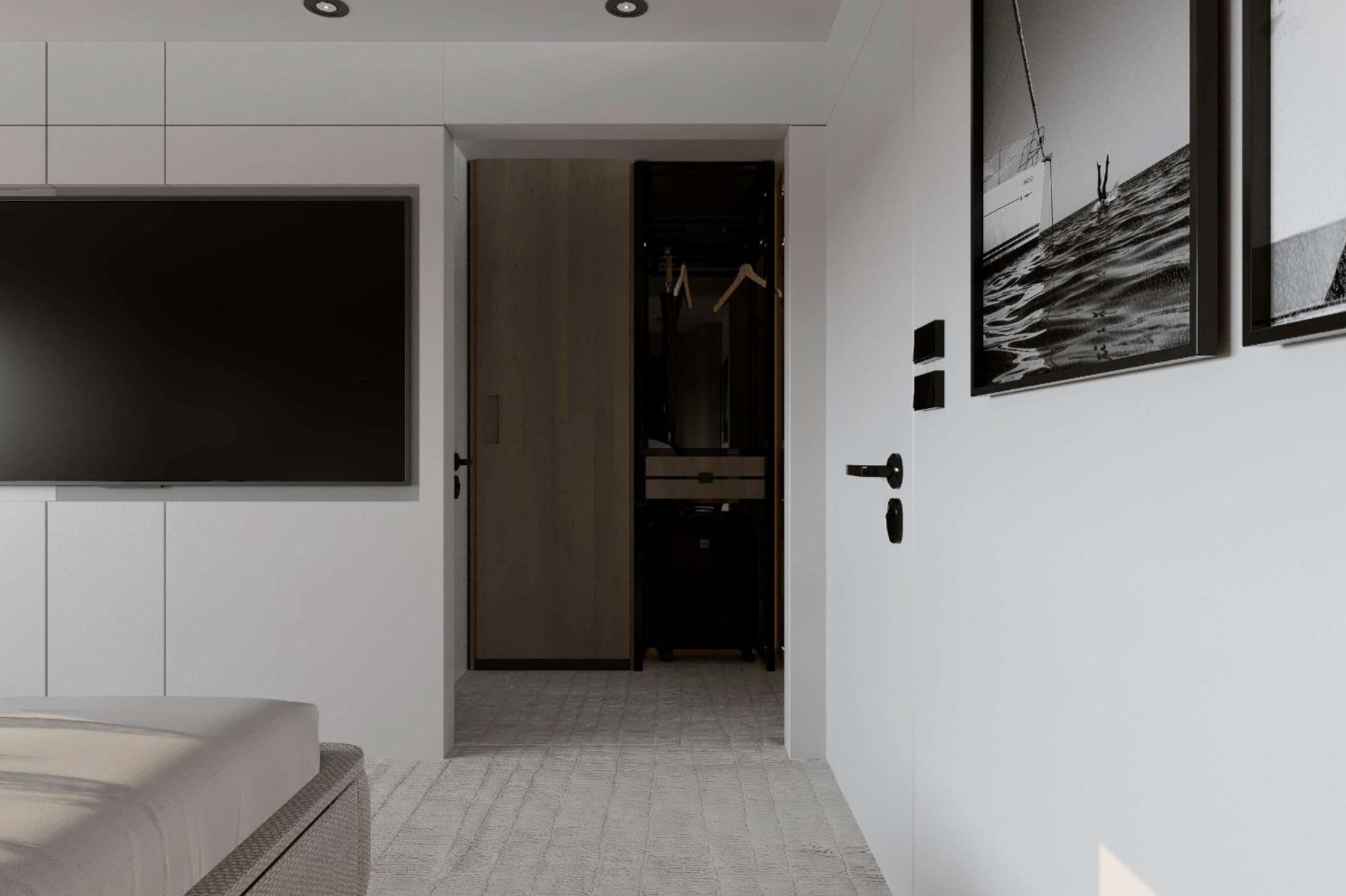 Master suite corridor view