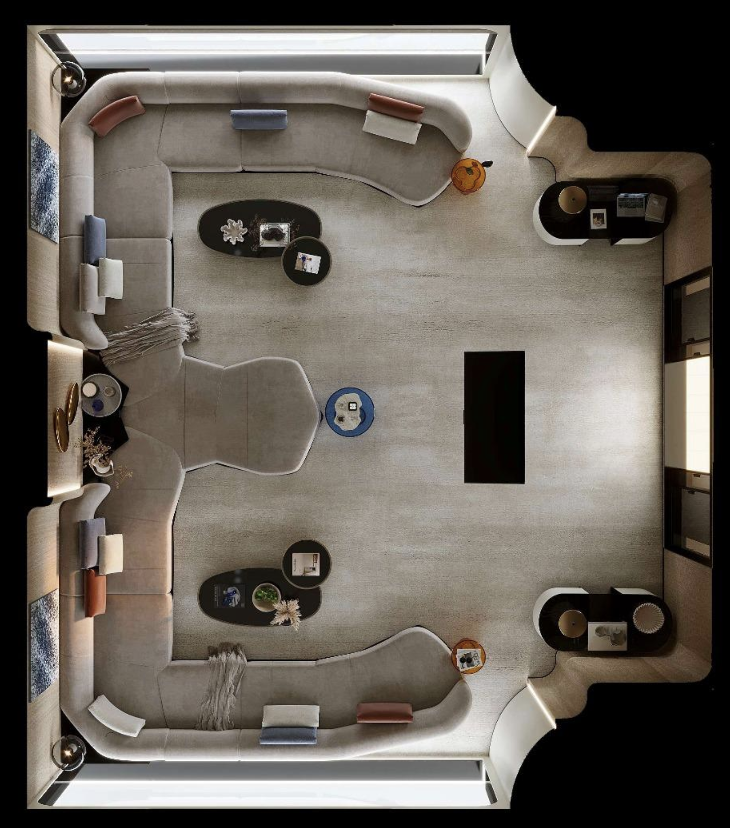 Salon aerial floor plan
